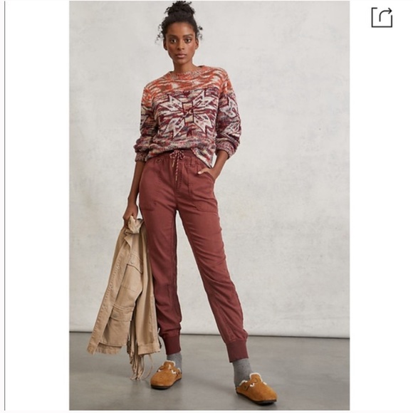Anthropologie Pilcro Mallory Jogger Pants brick - Picture 1 of 12